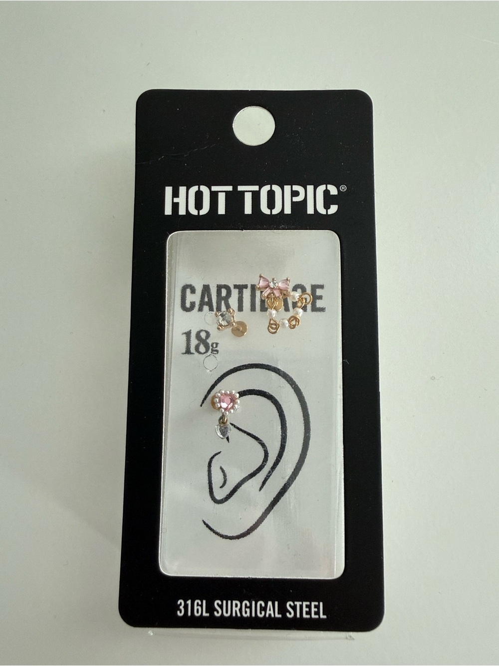 Hot Topic Steel Cartilage Studs 18g New!